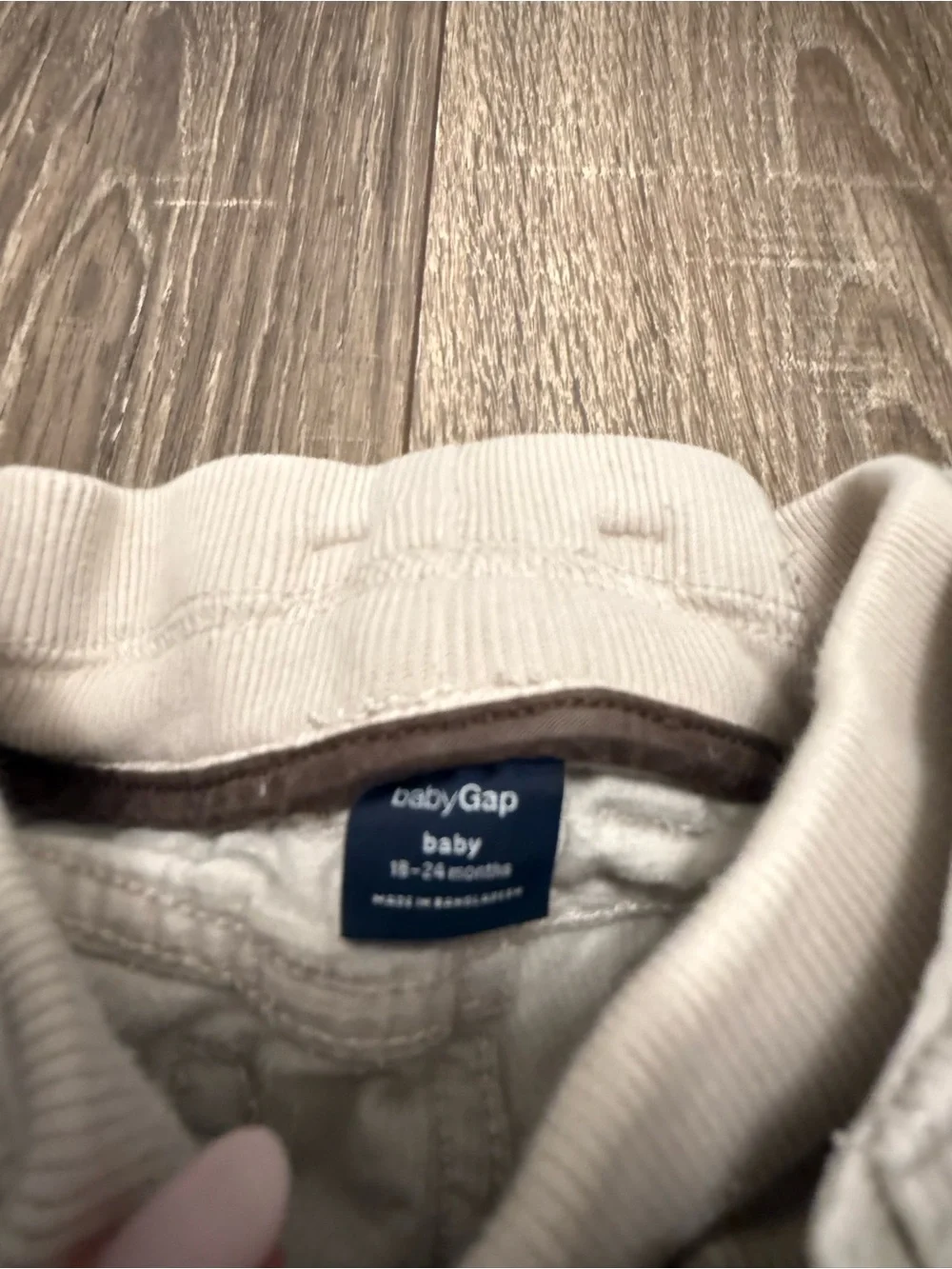 Baby Gap Baby White Ivory Corduroy Pants 18-24 Months Adjustable Waist